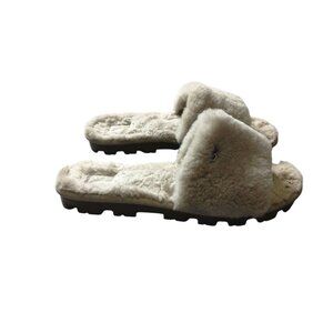 UGG Women's Size 9 Cozette Slip On Gray Slippers Slides Logo Shearling 1100892